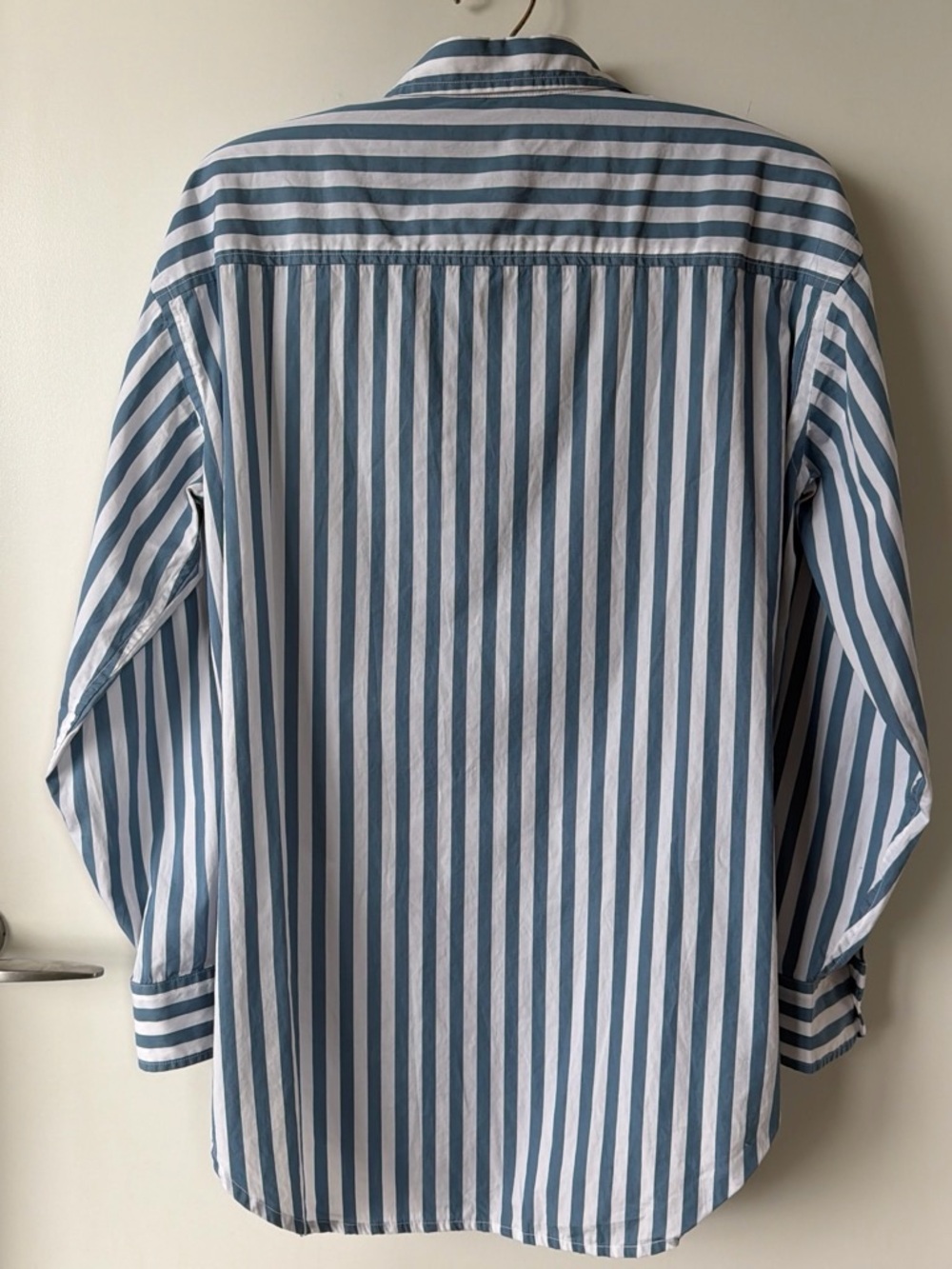 Ralph Lauren Blue & White Striped Monogram Button Down - Picture 2 of 7